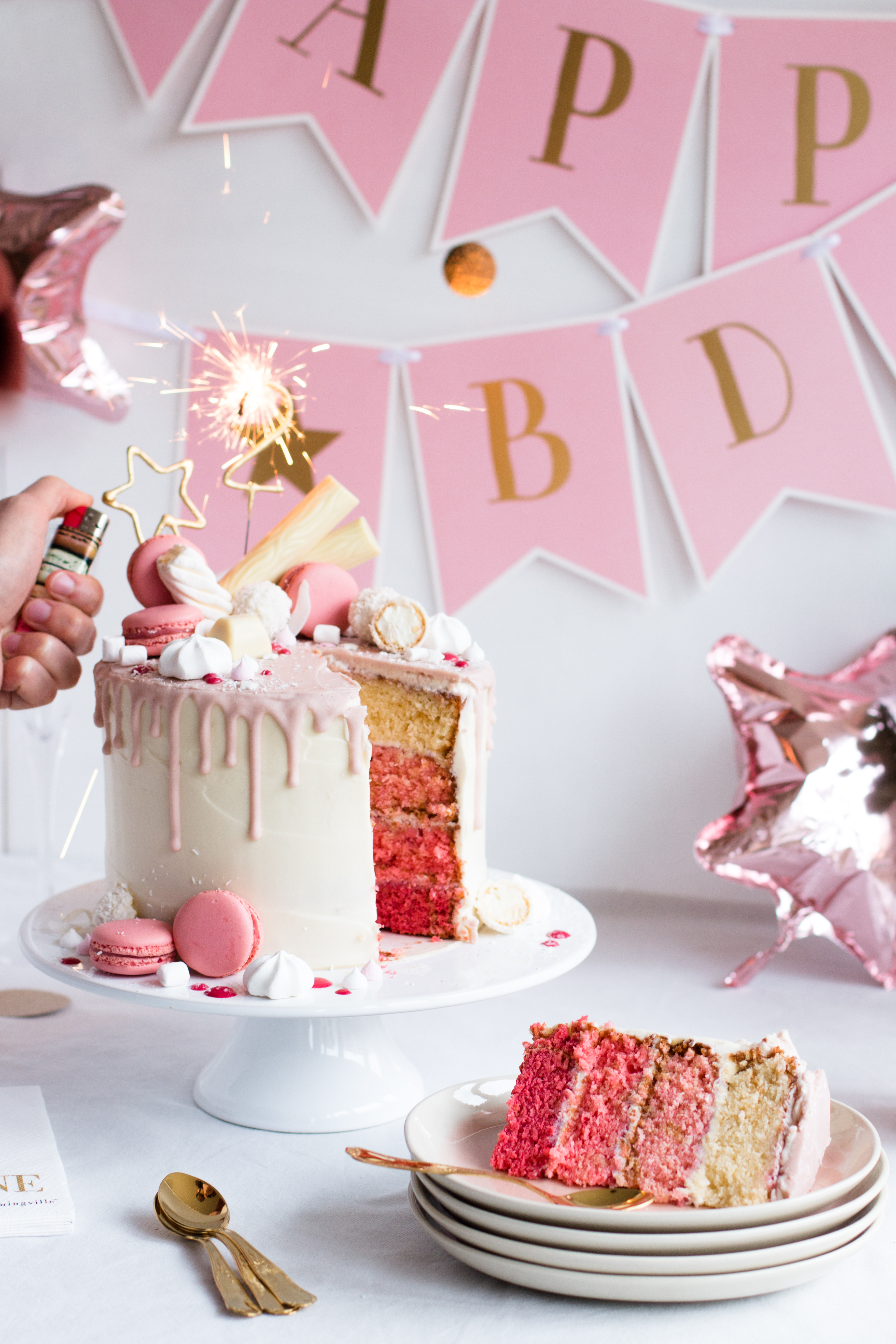 Candy Drip Cake Geburtstagstorte Mit Himbeer Curd