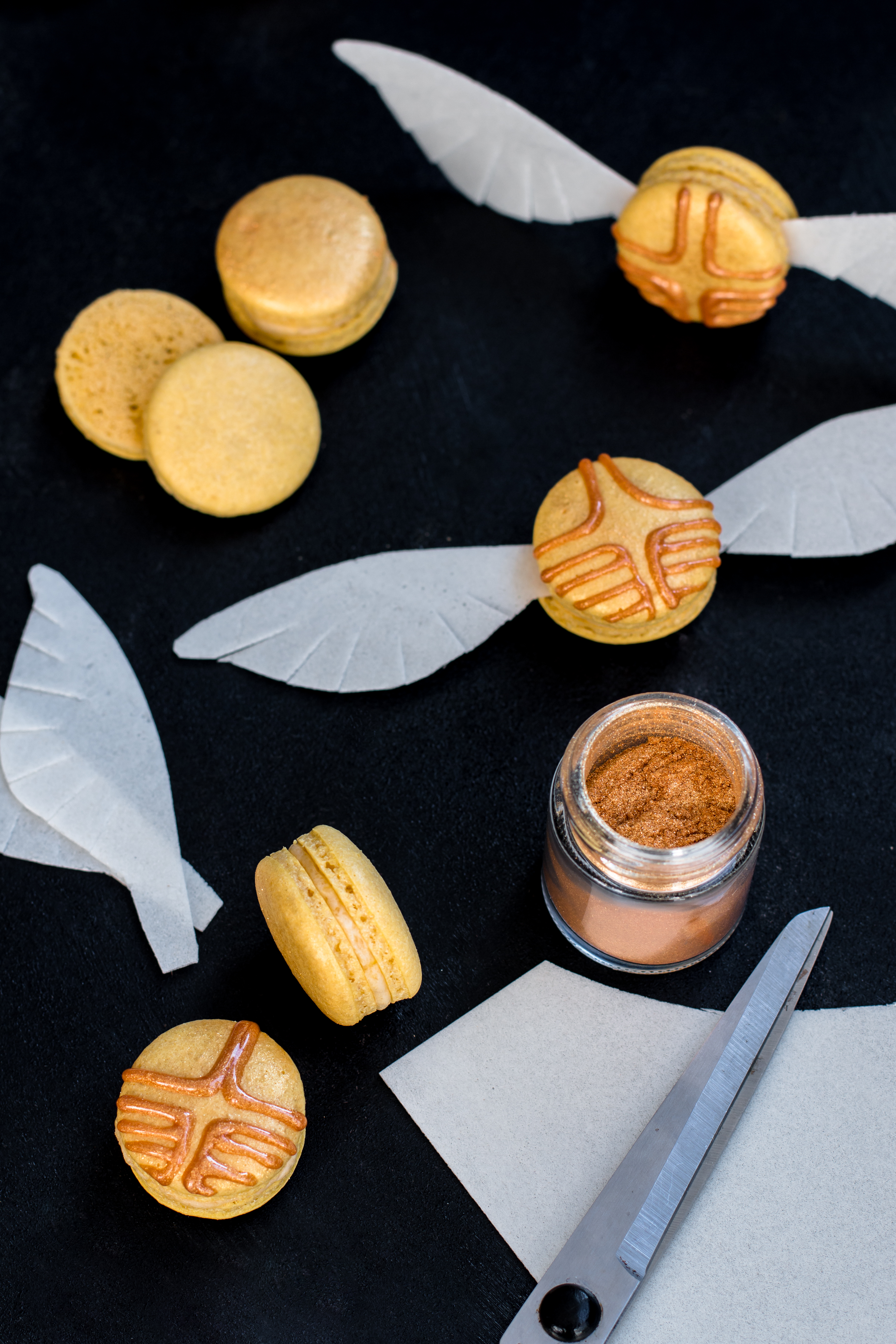 Harry Potter Macarons Goldener Schnatz Madame Dessert